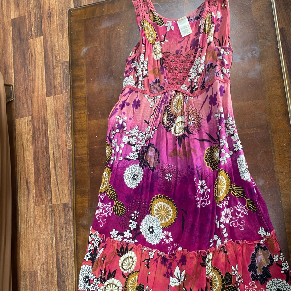 Floral Pink and Purple Women's Dress